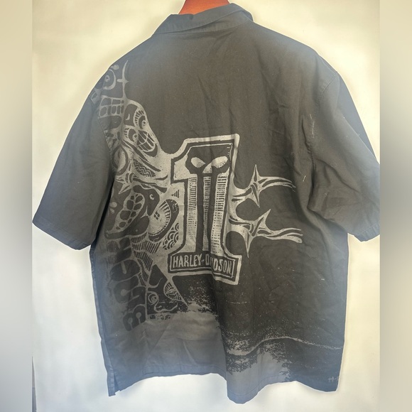 Harley Davidson Shirt 3XL Skull on Back Short Sleeve Biker Motorcycle - Picture 3 of 9